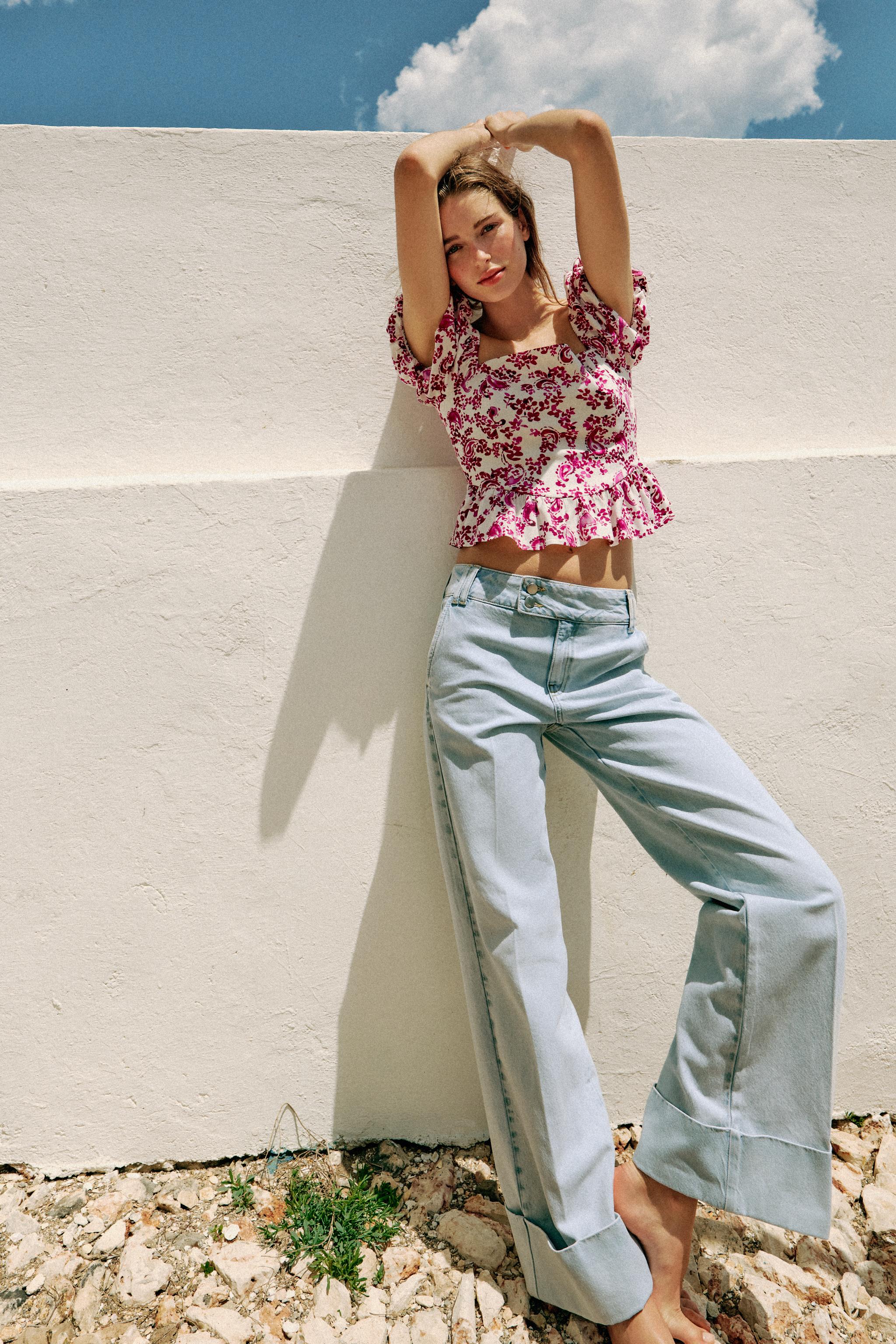 PRINTED BUSTIER TOP